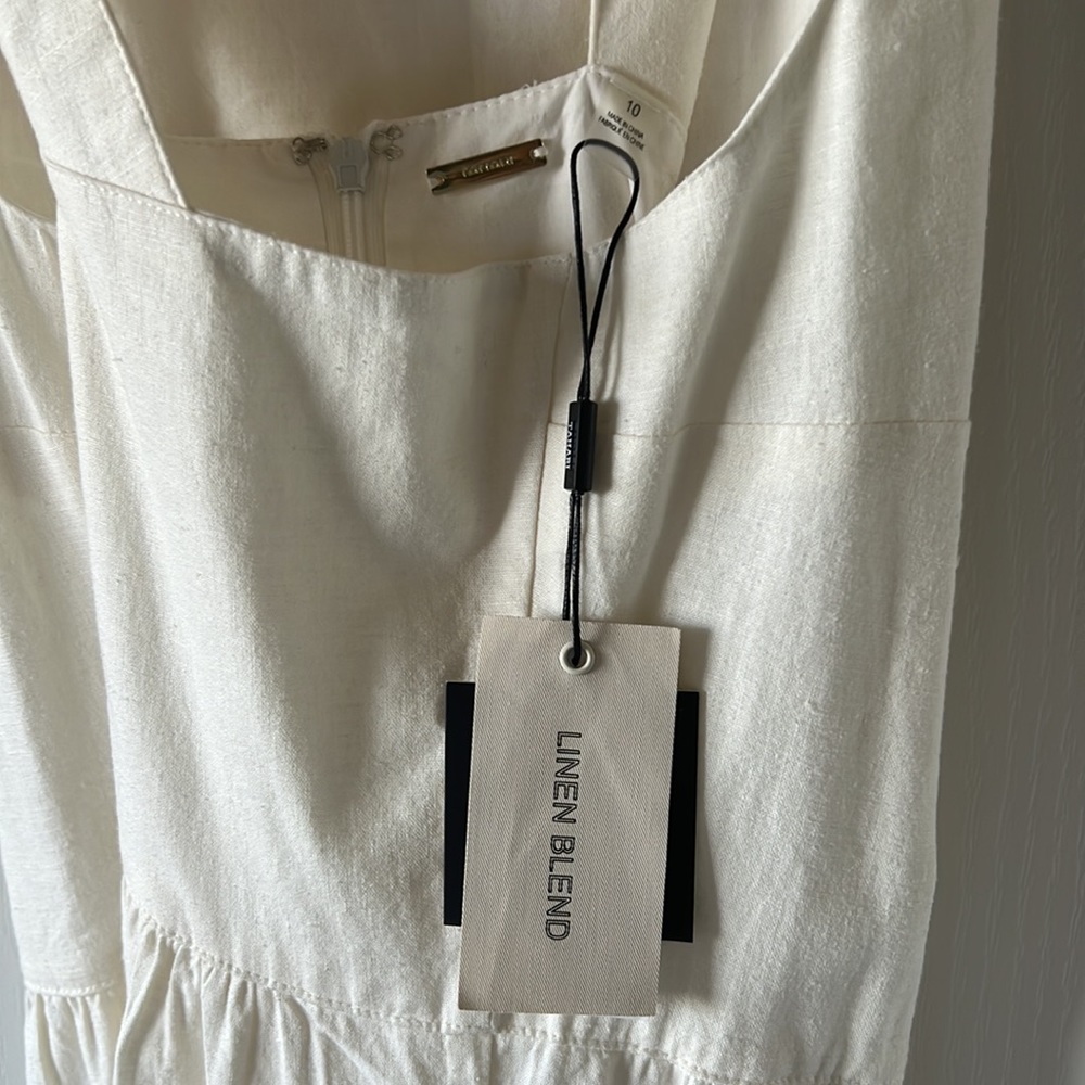 Tahari Linen Crossback Dress NWT - Picture 3 of 3
